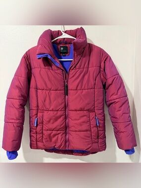 all in motion Girls' Bright Magenta Puffer Jacket size Large 10/12
